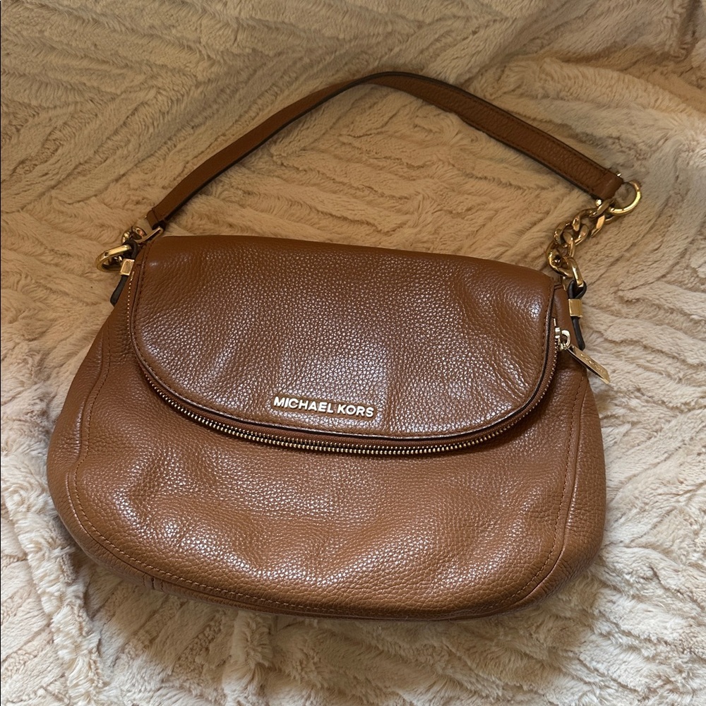 MICHAEL Michael Kors Tan Leather Shoulder Bag